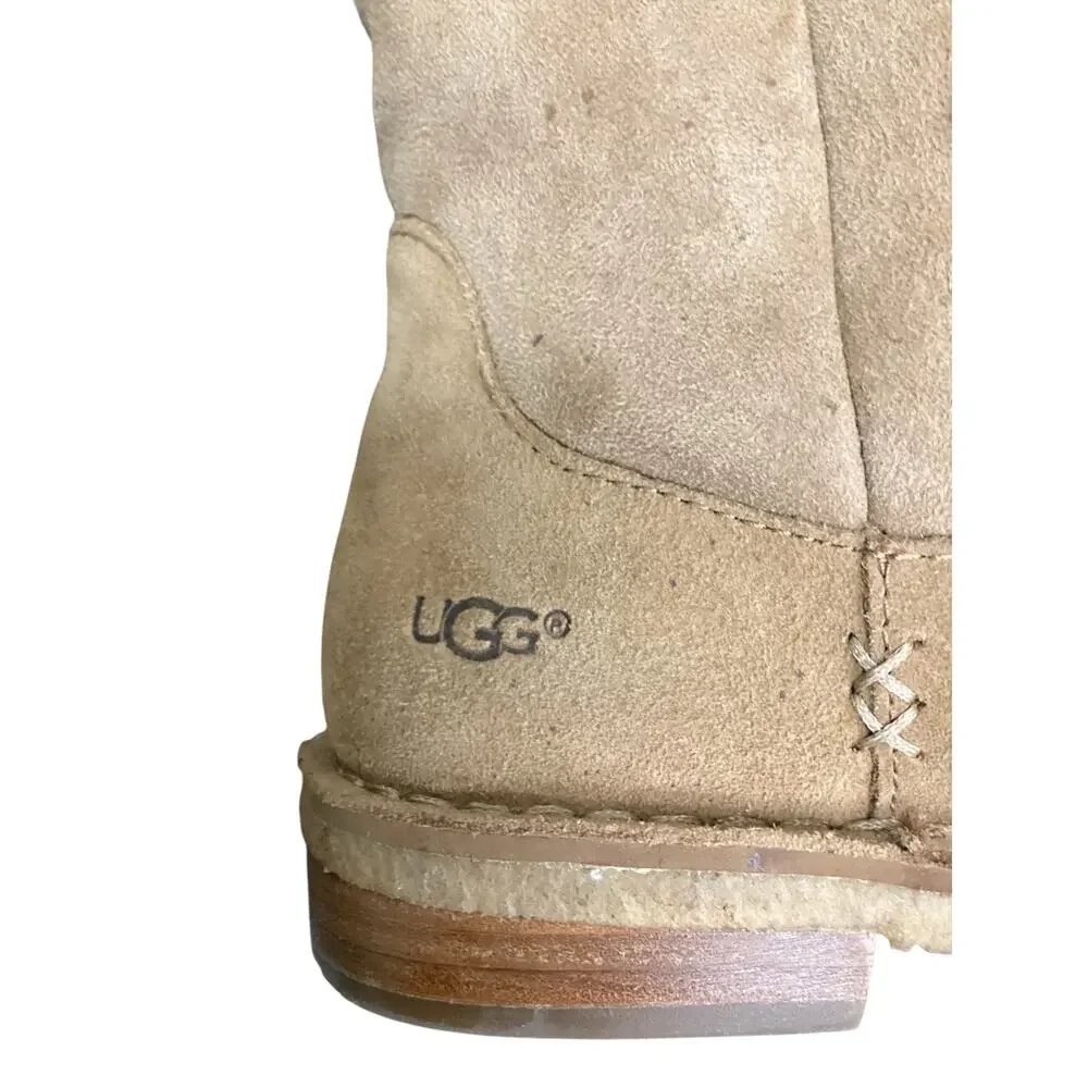 UGG Tall Boots Women’s Size 7 ‘Samantha’ Suede And Sheepskin Camel Color